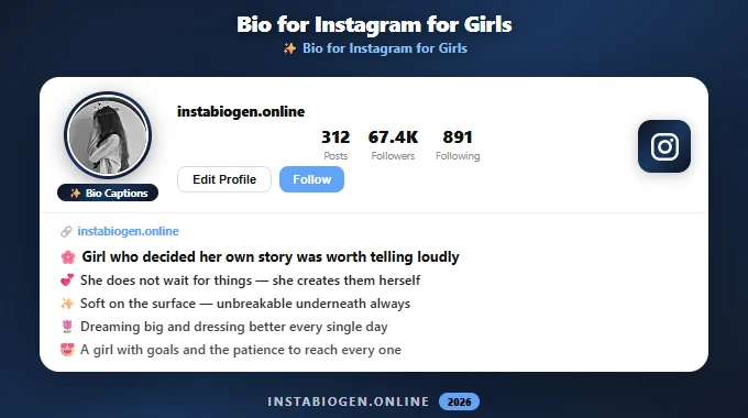 Bio for Instagram for Girls